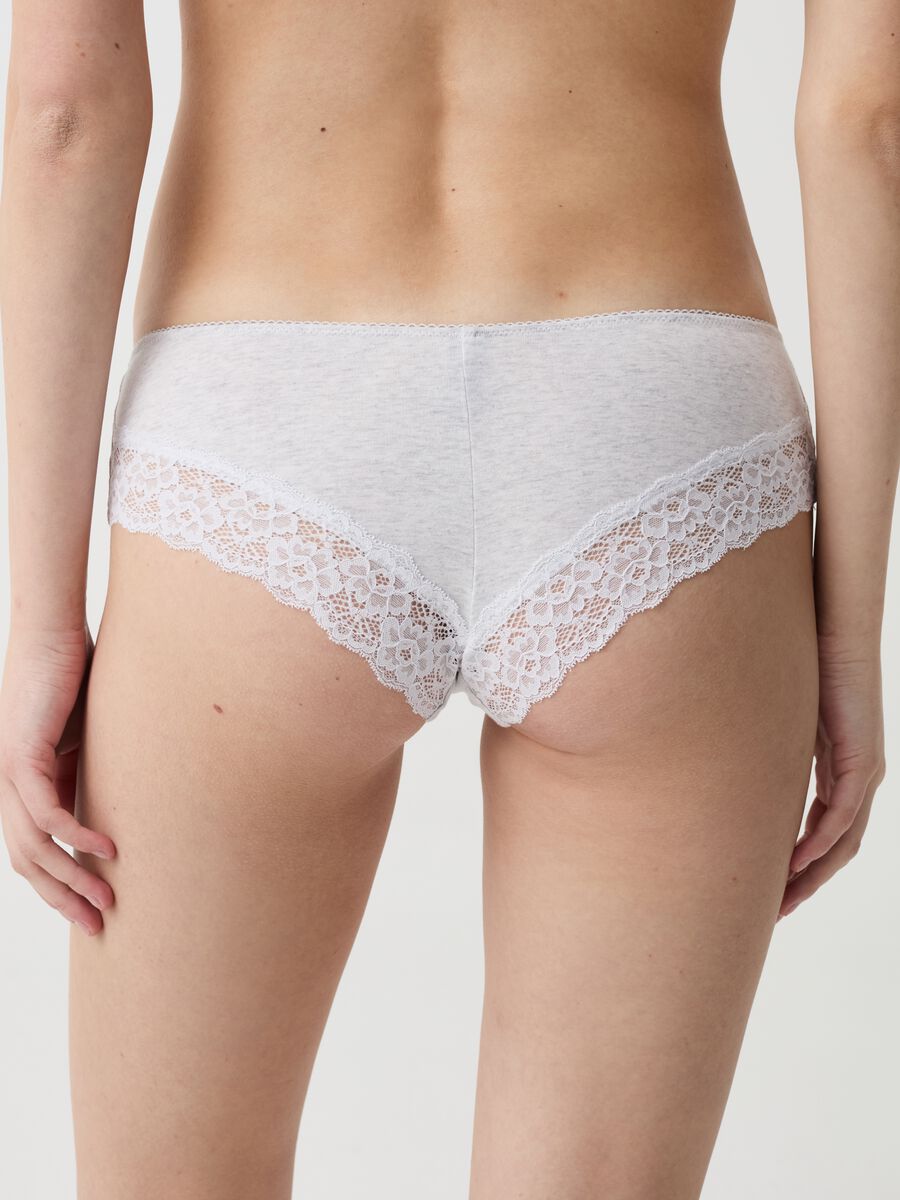 Lace French knickers with geometric design
