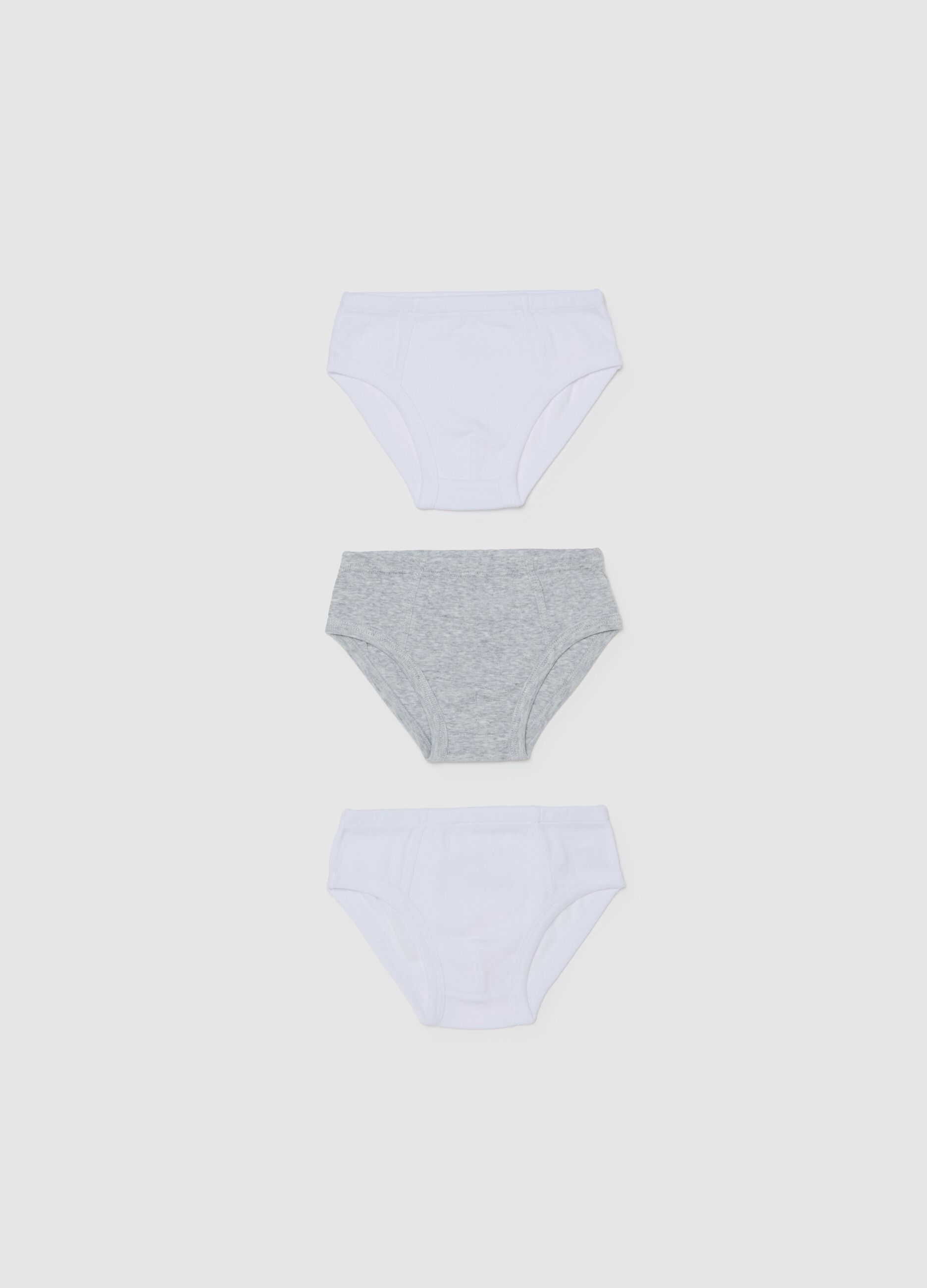 Three-pack organic cotton and viscose briefs