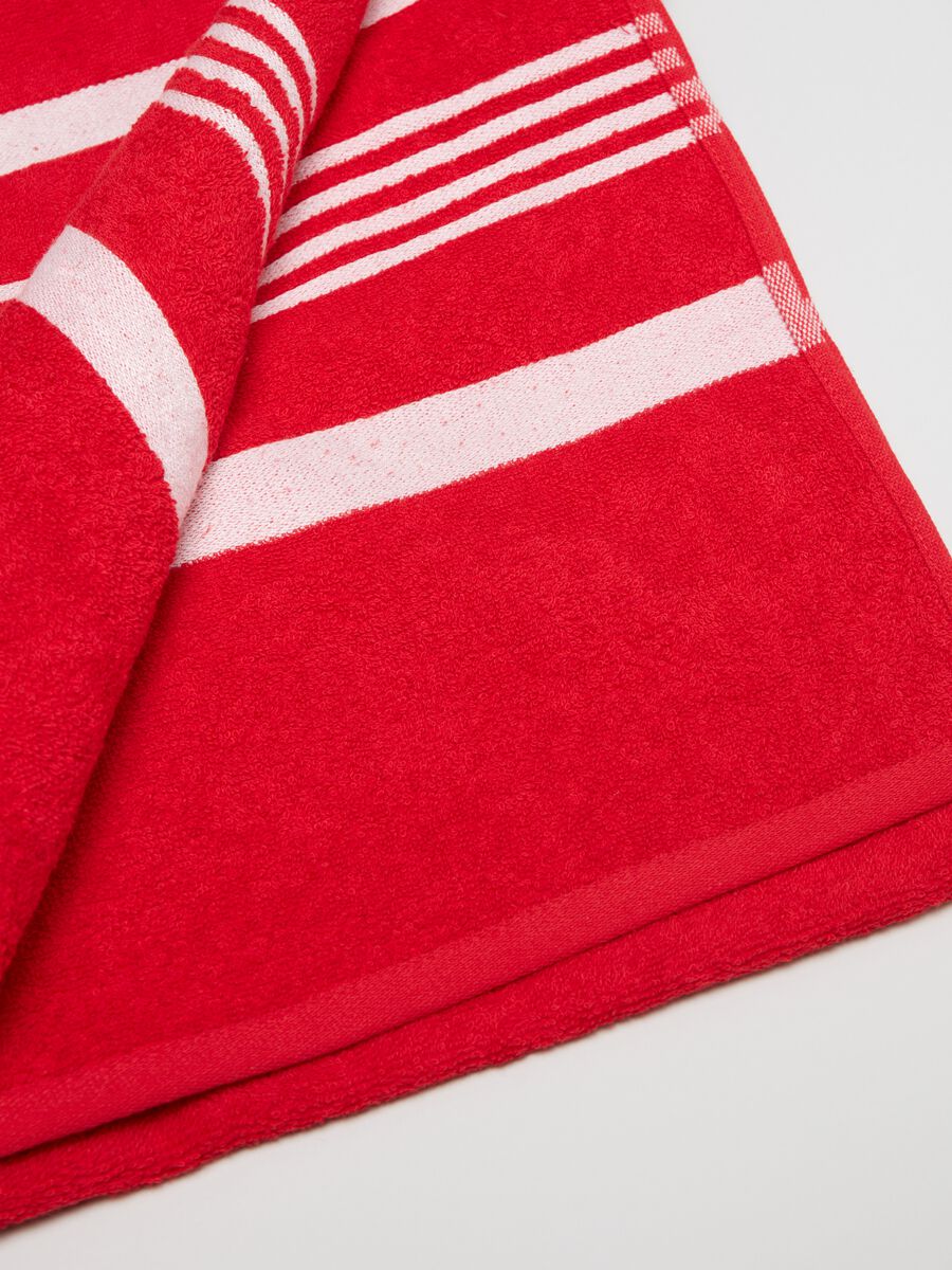 Striped beach towel in cotton_0