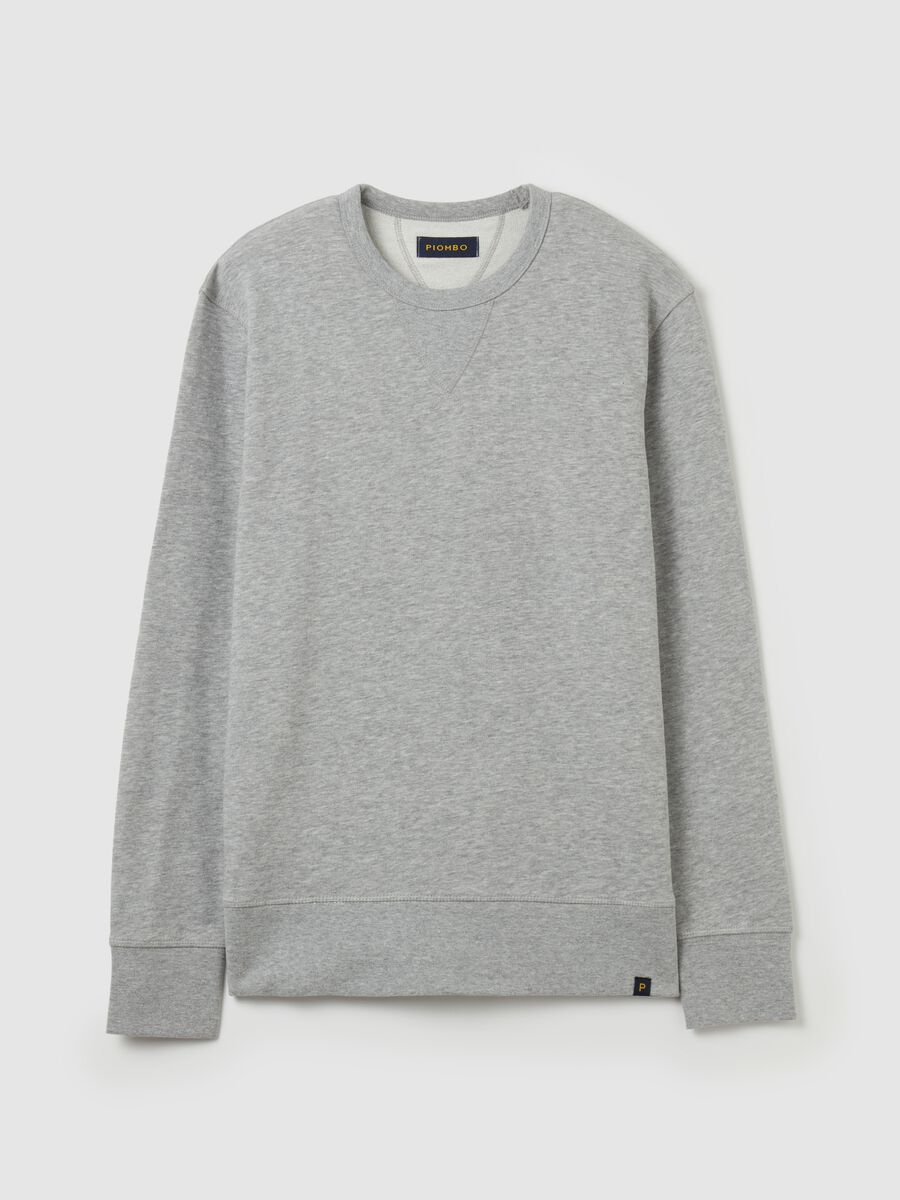 Sweatshirt with round neck and V detail_4