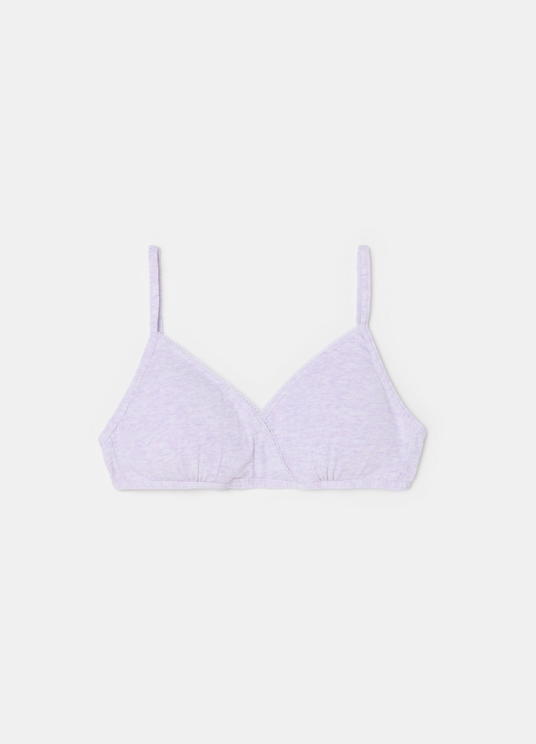 Semi-padded triangular bra