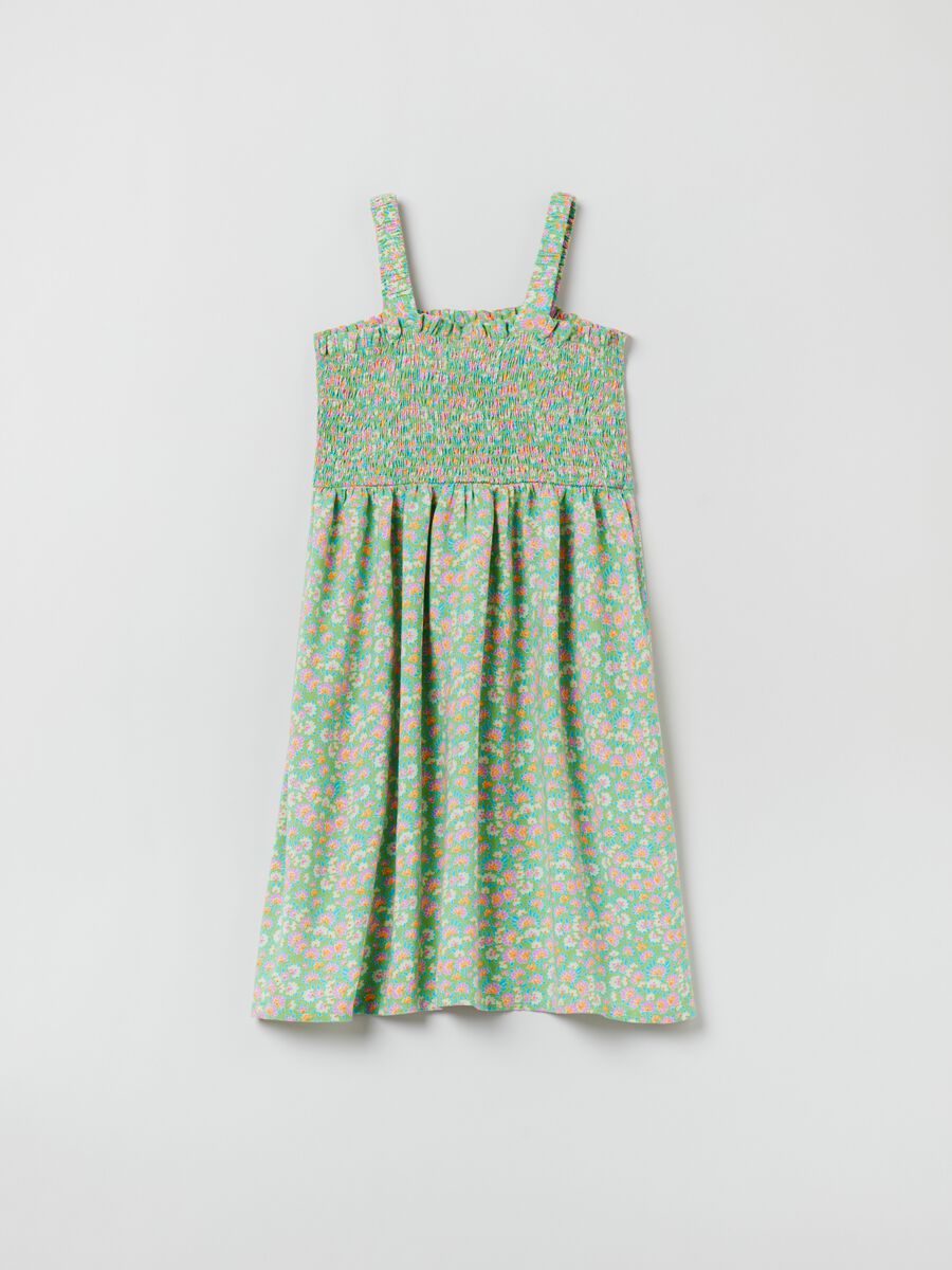 Sleeveless dress in viscose with small flowers print_1