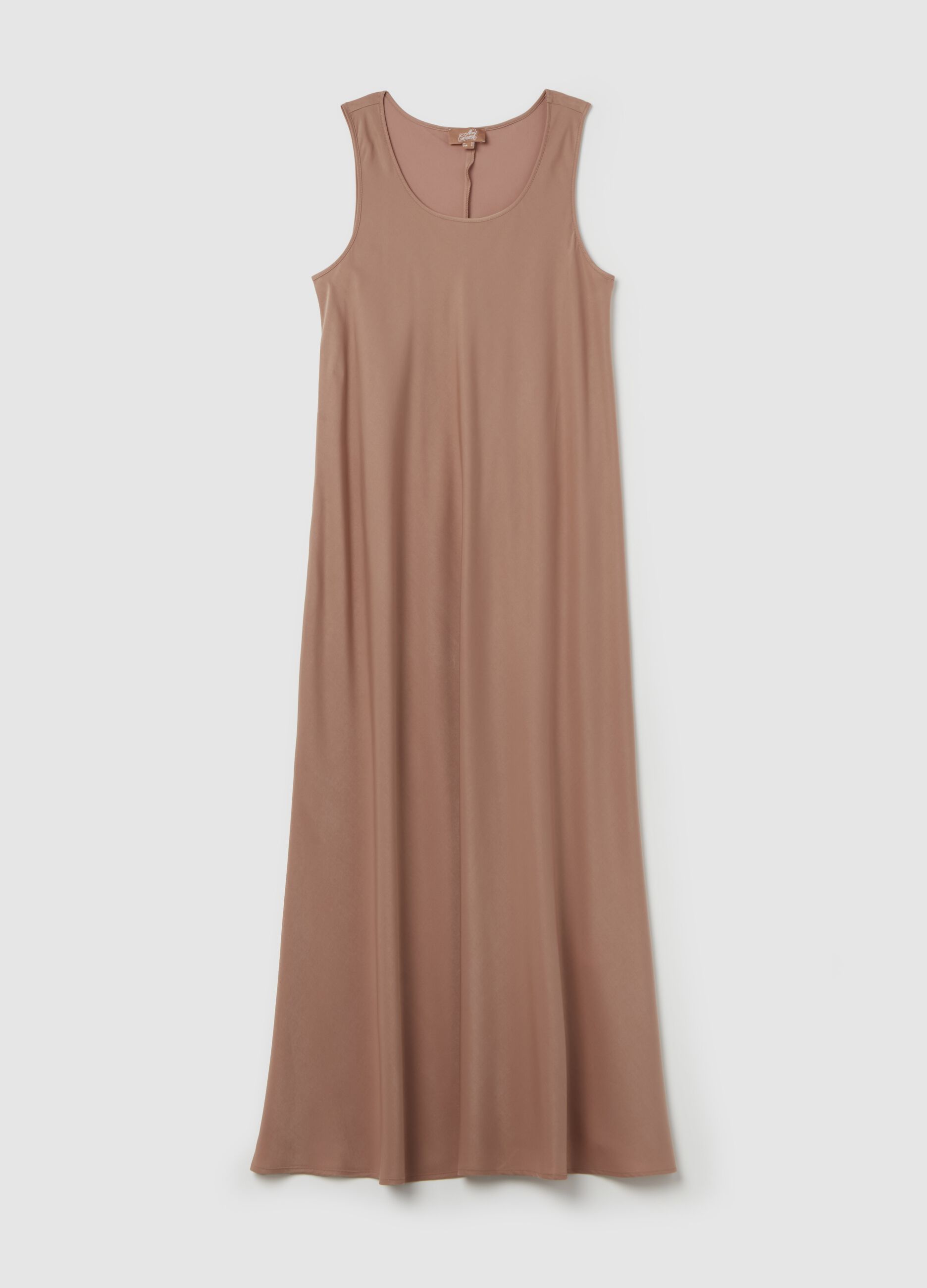 Sleeveless maternity dress in satin