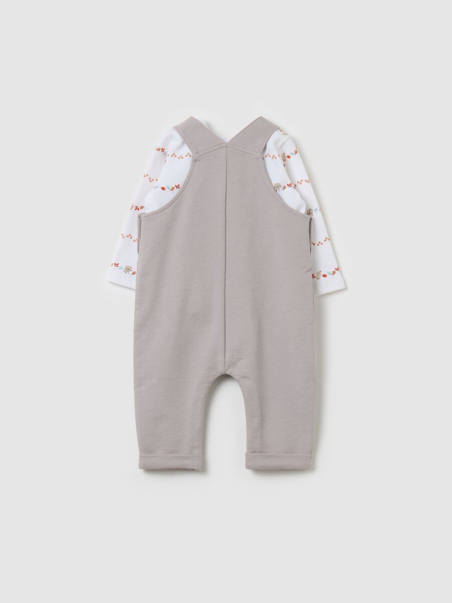 T-shirt and dungarees set in organic cotton_1