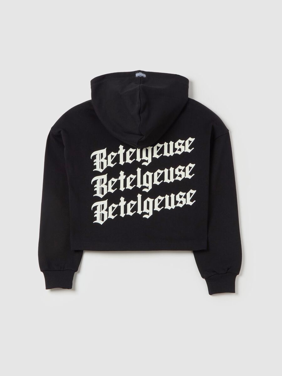 Crop sweatshirt with hood and "Betelgeuse" print_4