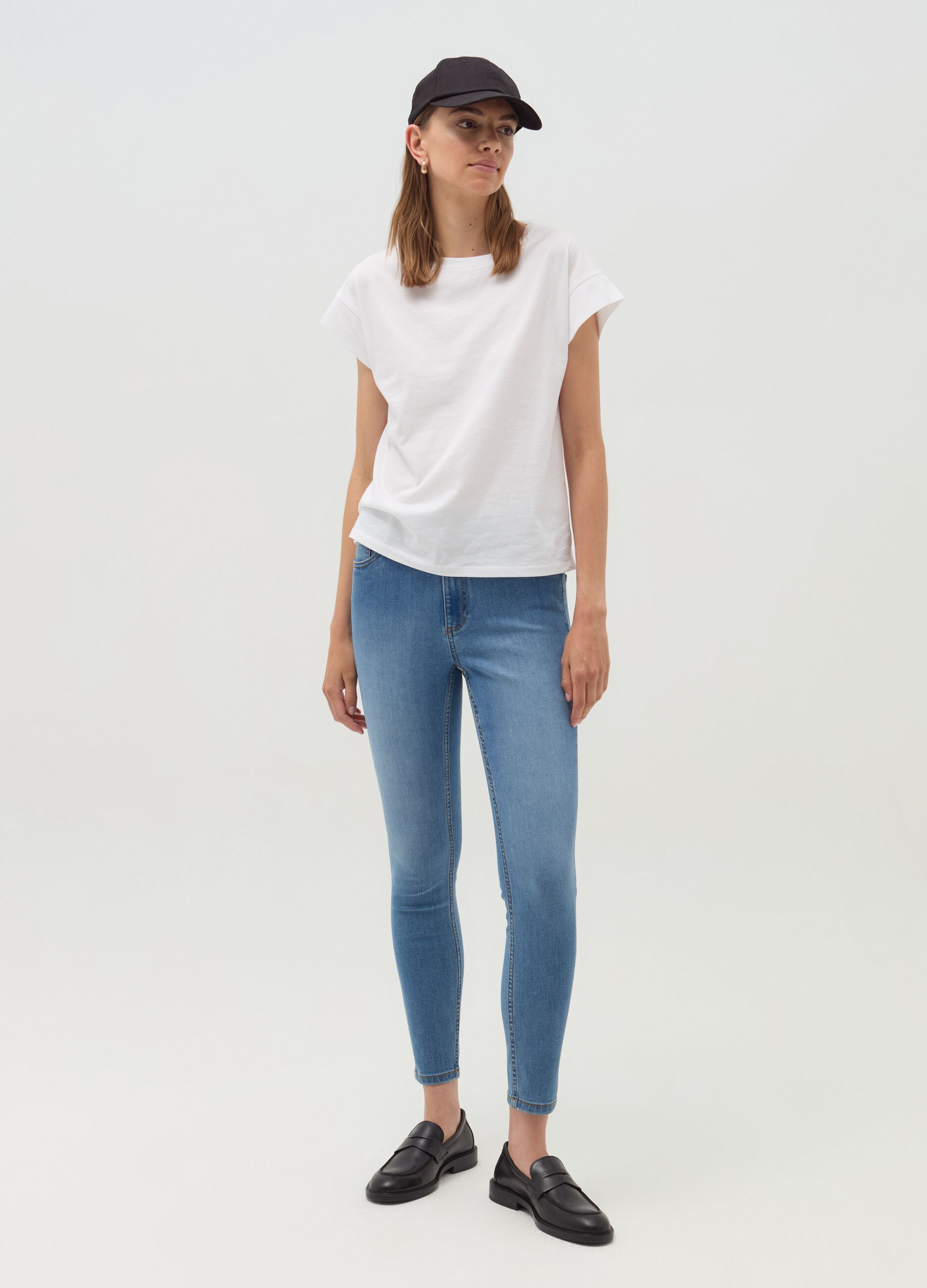 Skinny-fit crop jeans