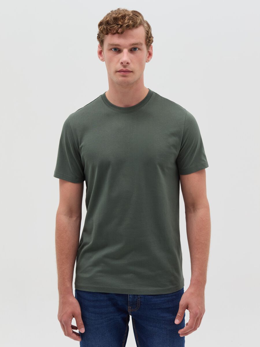 Cotton T-shirt with round neck_1