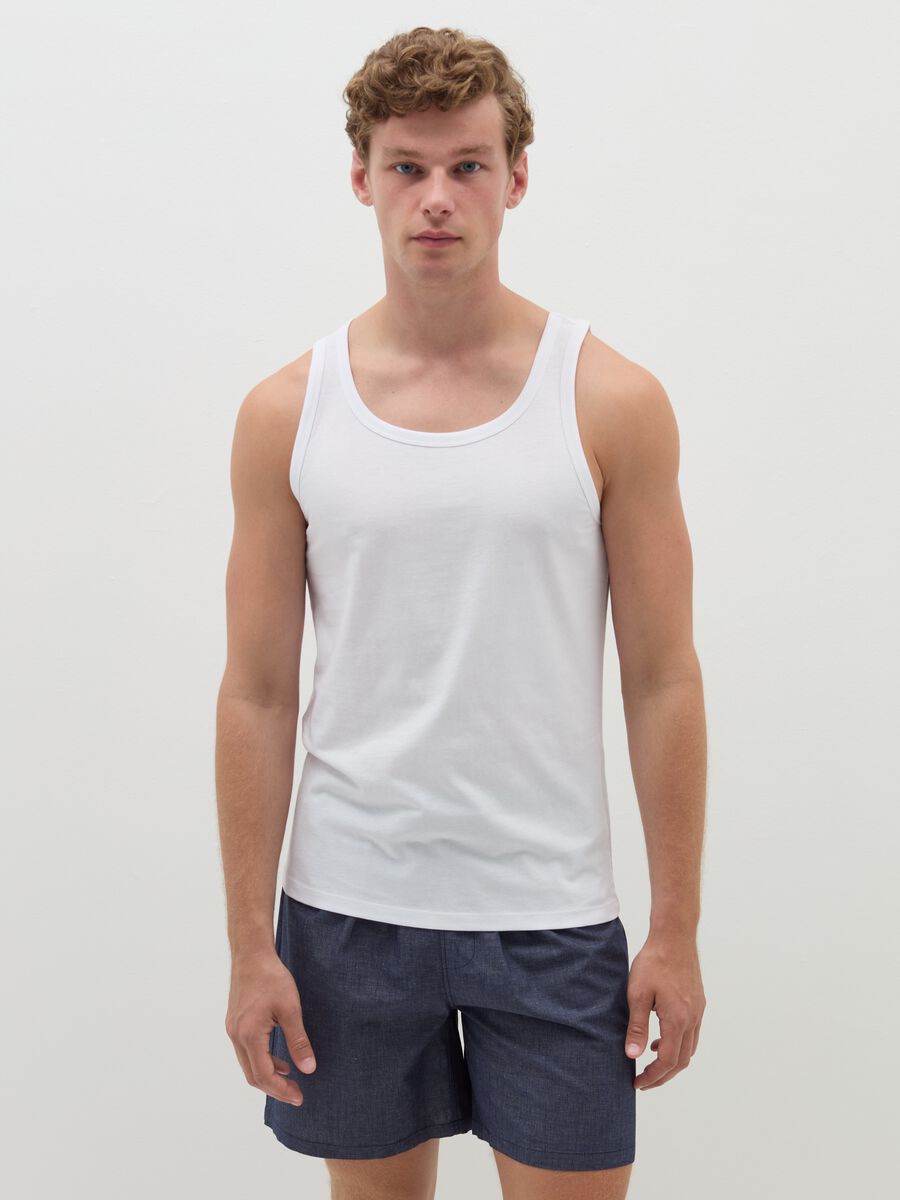 Three-pack racerback vests in organic cotton_0