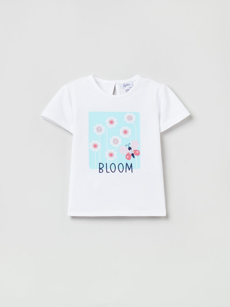 T-shirt con stampa e glitter_0