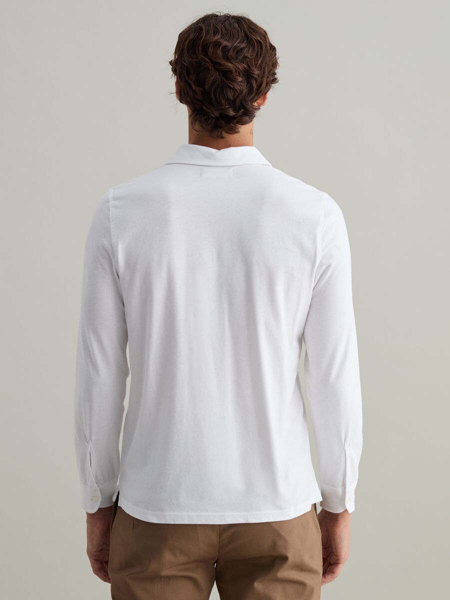 Contemporary long-sleeved polo shirt in organic cotton_3