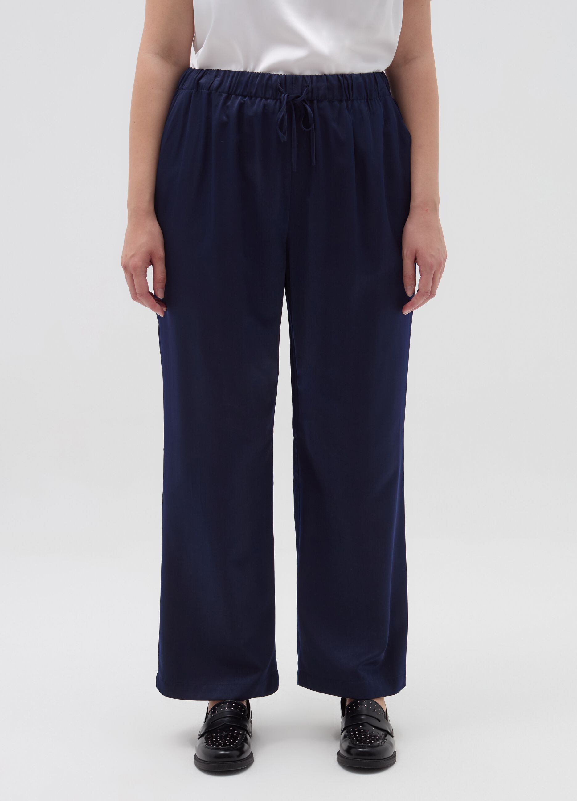 Curvy relaxed-fit fluid trousers