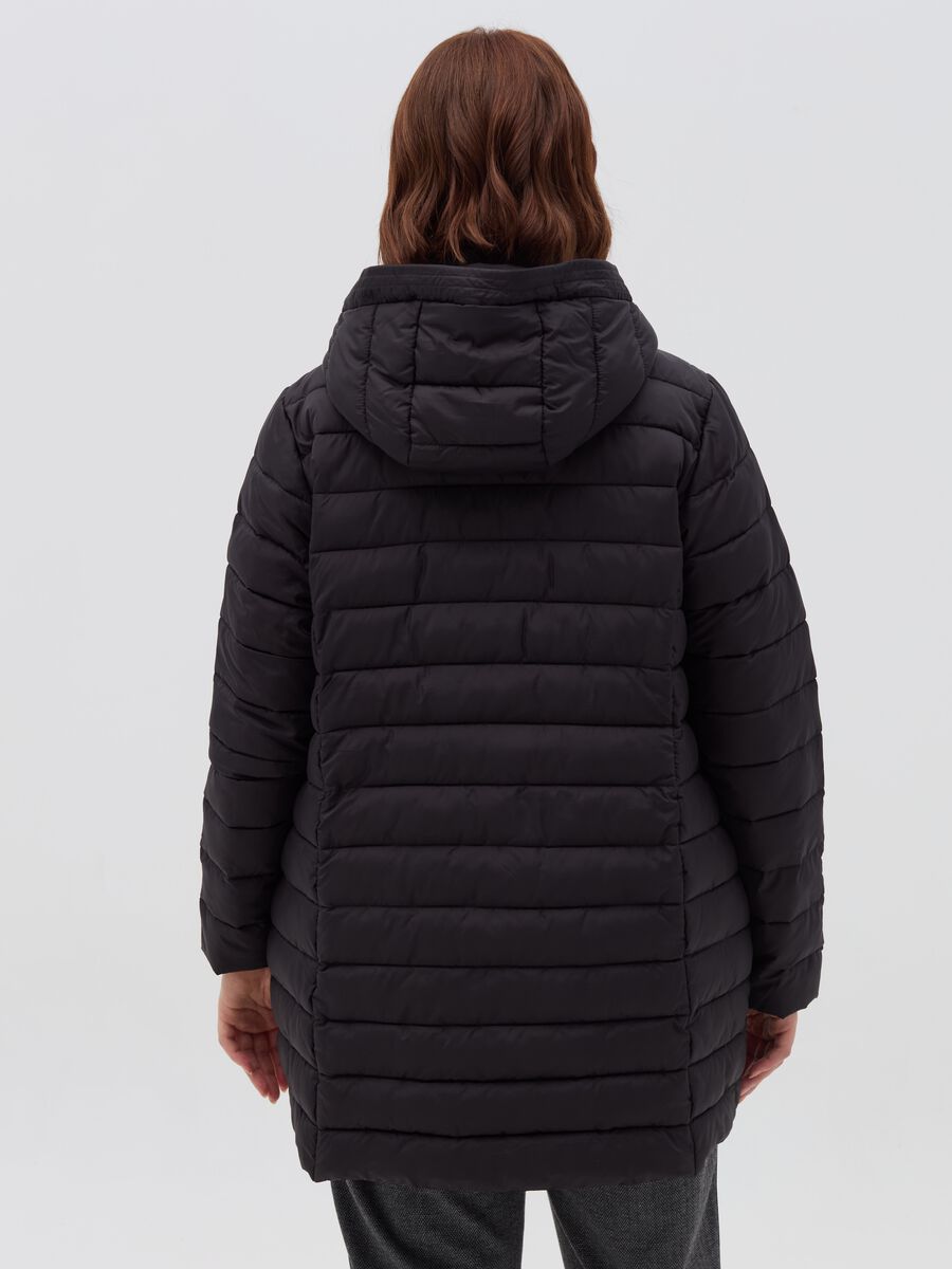 Curvy long down jacket with hood_3