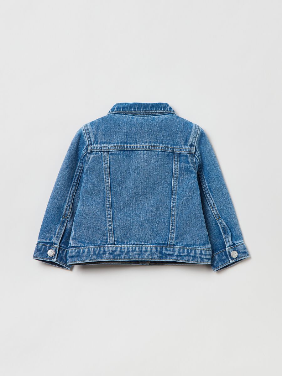 Denim jacket with flower embroidery_1