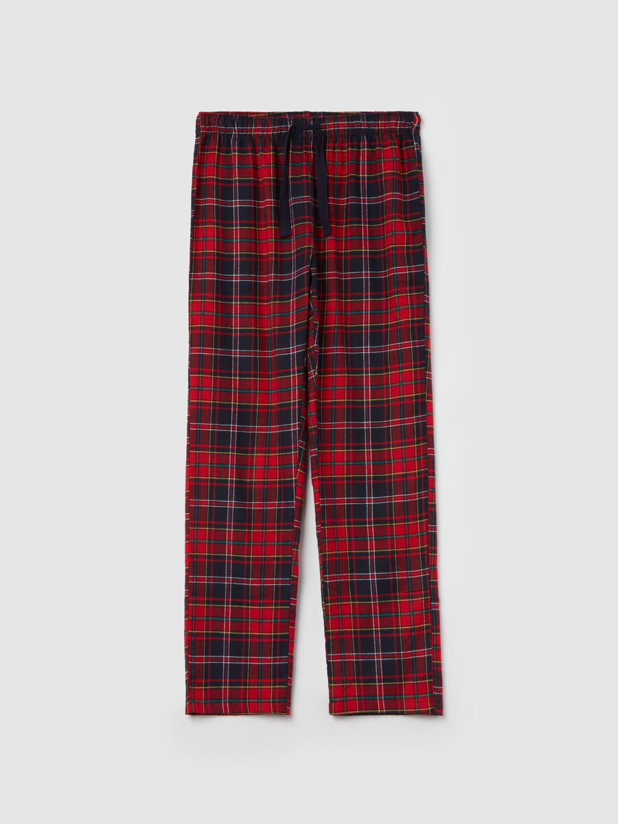 Pantalone pigiama in flanella fantasia tartan_4