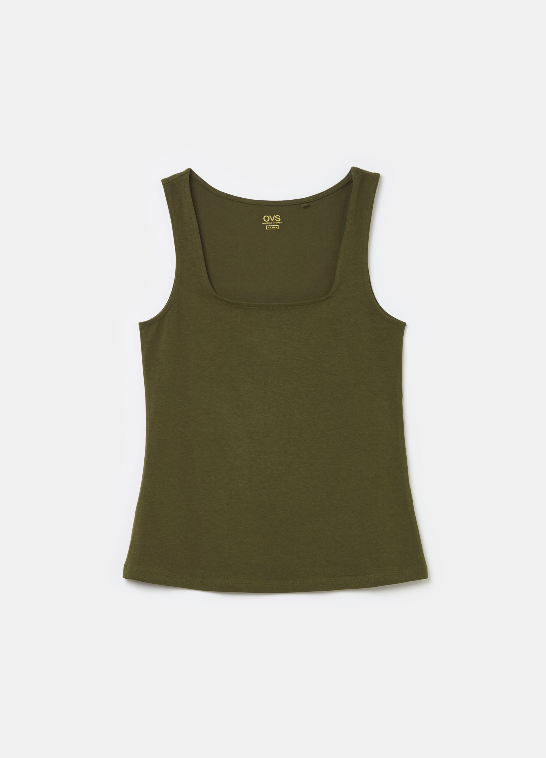 Tank top with square neck