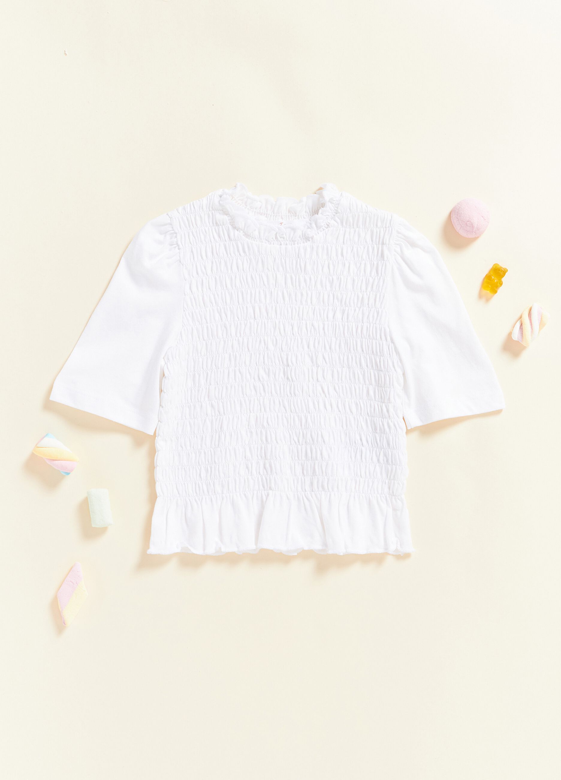 IANA 100% cotton T-shirt with smock stitch