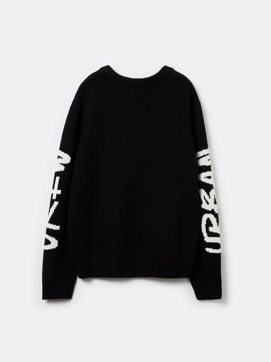 Oversized pullover with jacquard lettering_1